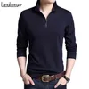 Diseñador de marcas de moda Polo Shirt Hombres Algodón Boys Street Style Manga larga Slim Fit Korean Polos Casual Men Clothes 210308