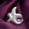 925 Sterling Silver Starfish Ring Classic For Women Fashion Wedding Engagement Party Gift Charm Jewelry