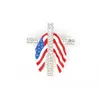 10 szt./Lot American Flag Brooch Crystal Rhinestone Enamel Cross 4 lipca USA Patriotyczne szpilki do prezentów/dekoracji