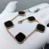 925 zilveren klaver mode klassieker 4four blad bedelarmbanden armbanden ketting 18k gouden cleef shell Motherofarl voor womengirl wo2828101