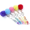 Extracteur de carte de crédit porte-clés mignon acrylique débit cartes bancaires Grabber pour ongles longs ATM porte-clés avec boule de pom pom et clip en plastique prix de gros