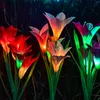 La fleur solaire imperméable extérieure de jardin a mené la lampe en forme de fleur intelligente de lys