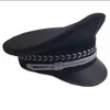 メンズミリタリーベレッツ帽子フラットネイビーキャプテン警官キャップセキュリティユニフォームコスチュームパーティーコスプレ段階パフォーマンスキャップ