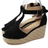 Sandalen waterschoenen voor dames dames mode suède open teen wedge platform buckle sandalsandals