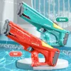 Automatyczny elektryczny pistolet na wodę dzieci na świeżym powietrzu gry plażowe basen letnie zabawki wysokociśnieniowe pistolety na wodę o dużej pojemności dla dorosłych 220718