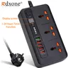 Caricabatterie da 2500 W Presa timer da tavolo 3 prese jack CA universali 5 prese elettriche USB Smart Power Strip con interruttore Prolunga da 2 m