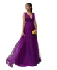 Простые пурпурные платья с длинными выпускными веществами v v ece Длина длина вечерних платьев Женщины формальная вечеринка плюс