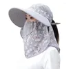 Chapeaux à large bord chapeau de soleil femme couverture d'été visage tout match avec grand bord Anti-ultraviolet cyclisme randonnée chapeau de soleil