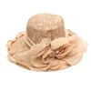 Chapeaux à large bord femmes pour la plage femmes robe d'été chapeau feuille fleur douche nuptiale soleil HatWide Pros22