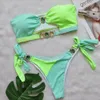 Hot Push Up Bikini Set Costume da bagno a fascia femminile 2022 Bikini con strass di lusso Costumi da bagno donna Costume da bagno brasiliano Micro Bikinixxxxxx Abbigliamento da spiaggia