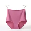 V006 4Pcs/Lot Quality Laides Underwear Ice Silk Seamless Women Panties Pretty Briefs High Waist Lingerie Calcinha Plus Size 4XL 220511