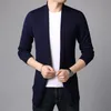 Hommes chandails hommes 2022 pull marque de mode Cardigan long mince pour ajustement pulls tricoté pardessus automne Style coréen décontracté hommes vêtements hommes