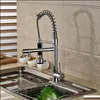 Luxury Chrome mässing Badrum Bassängen kran Vanity Sink Mixer Tap Dual Sprayer Enkel handtag Drop Delivery 2021 Kökskranar Kranar Showe