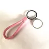 sublimation blank Braided leather rope keychains key ring heat transfer printing blank diy materials