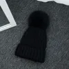 Kulkapslar 16 cm verkligen hårkula hattar höst och vinter läder päls koreanska