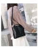 Многофункциональный рюкзак для заклепок для женщин на плечах маленький кожаный пакет для девочек школьница женщина черная дневная топак 220713