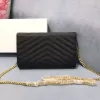 Handtaschen Echtes Leder Taschen Kette Geldbörse Mode Kupplung Umschlag Dame Umhängetasche Rindsleder Handtasche Presbyopie Kartenhalter Geldbörsen Messenger Frauen mit Box