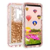 Pour Samsung Note Case Liquid Quicksand Glitter Bling Couverture Arrière Téléphone Cas pour Galaxy