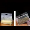 Transparent Stand Up Plastic Bags Flat Bottom Zipper Bag for Tea Nuts Dried Fruit