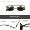 KINGSEVEN lunettes de soleil rondes en bois de noyer faites à la main hommes femmes miroir polarisé lunettes de soleil mâle Steampunk nuances 220511