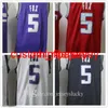 Deaaron 5 Fox Jersey Purple Noir Blanc Retro Vintage Chris 10 Bibby Jason 4 Webber Mike 55 Williams Hommes NCAA College Basketball Jerseys S-XXL