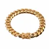 Chain On Hand Mens Bracelet Gold Stainless Steel Steampunk Charm Cuban Link Silver Gifts For Male Accessories Link,307W2661
