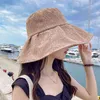 W117 Version coréenne du printemps et de l'été doux perle dentelle fleur UV crème solaire chapeau grand bord ombre pêcheur chapeau femmes G220418