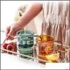 Mugs Drinkware Kitchen Dining Bar Home Garden Transparent Glass Coffee Cup Milk Whiskey Tea Beer Double Creative Heat Resist Dhznp