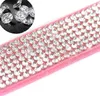 Rhinestone Dog Collar with Bow Cute Dazzling Fittling Soft Suede Leather Dog Cat Diamonds Collar Crystal Diamond Necklace 10 Color Wholesale B110
