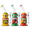 Wholesales Cheap Halloween Style Glass Bongs 9 Inch Small Hookahs Popular Beecomb Perc Dab Rigs Tongue Eyes Teeth Heady Water Pipes With 14mm Joint Bowl