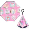 Omgekeerde paraplu's handvat omgekeerde opvouwbare kinderen winddicht ondersteboven buitenshuis regendicht paraplu meisjes jongens rre14103