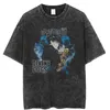 Anime Jujutsu Kaisen Graphic T Shirt Men Harajuku hip hop intage تم غسلها للرجال كبير الحجم بنسبة 100 ٪ تي شيرت شارع الشارع 220707