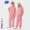 Inflation överdimensionerad huva spårdräkt män streetwear blank hoodie set unisex sweatpant set men vår fritid jogging kostym 220704