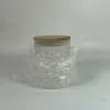 6oz Sublimation Glass Porta della candela Terma Candele Trasnfer Coppa con portata di stampa di calore di bambù A02
