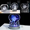 Customized K9 Crystal LED Base Laser Engraved Picture Christmas Home Decoration Personalized Wedding Po Frame 220711