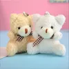8Cm Small Sitting Bear Stuffed Plush Toys Baby Cute Dress Key pendant Pendant Dolls Gifts Birthday Wedding Party Decor3934781