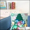 Pillow Case Bedding Supplies Home Textiles Garden Ll Led Light Luminous Linen Household Cloth Cushion Er Christm Dhtji