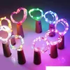 Lights Wine Bottle Cork Light String Starry Silver Line Lamp Led Light String för Party Wedding Christmas Halloween Bar Decor