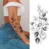 NXY Temporary Tattoo Large Realistic Flower Fake Stickers for Woman Female Azalea Snake s Body Art Water Transfer Tatoo 0330