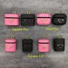 Acessórios de fone de ouvido de designer para Airpods 3 1 2 gerações Capas de alta qualidade Airpod Pro Headphone Shell Capa de fone de ouvido de couro rosa com proteção de letra Chaveiro