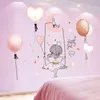 Shijuehezi Cartoon Girl Księżycowe naklejki ścienne winyl DIY Balon Muron Kalkoman do pokoi dla dzieci w sypialni Przedszkole Dekoracja domu 220607