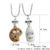 Pendant Necklaces 2pcs/set Buds Cute Beads Biscuits&milk Necklace Children Jewelry For Christmas Birthday Gift W220423