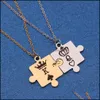 Pendant Necklaces Pendants Jewelry Letters K Q Couple With Crown Stainless Steel Tag Necklace King Dh5Bh