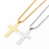 Colliers avec pendentif croix étoiles et rayures américaines, en acier inoxydable, drapeau américain, accessoires de bijoux à la mode avec chaîne