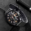 2022 es Mens Fashion Kalender Männer Business Edelstahl Mesh Gürtel Quarz Handgelenk Männliche Uhr relogio masculino Y220707