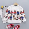 Мальчики одежда хлопковые толчки для осенних зимних топов детские рубашки с капюшонами мультфильм печать детские спортивные свитера мальчики 0-5y