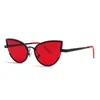 Солнцезащитные очки Vintage Metal Black Cat Eye Women Triangular Cateye Design Ladies Sun Glasses Leopard Lens Cute Sexy Mirror GlassesSunglasses