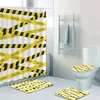 Funny Line Do Not Cross Home Decor Crime Scene Danger Tapes Shower Curtain Bathroom Waterproof Non Slip Bath Rugs 220429