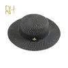 Ladi Sun Boater Flat Hats Small Bee Sequins Stro Retro Goud Getroffen Vrouwelijke Sunshade Shine Cap RH8406562