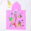 Children Hooded Beach Bath Towel Cartoon Printed Super Absorbent Kids 1-6 Years Pool Bath Swim Coverups Poncho Cape